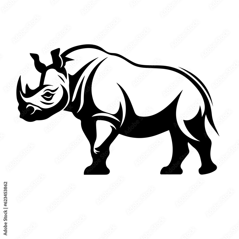 rhino silhouette illustration 