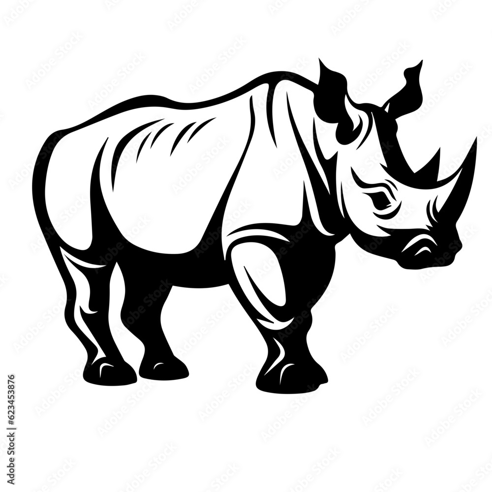 Fototapeta premium rhino silhouette illustration