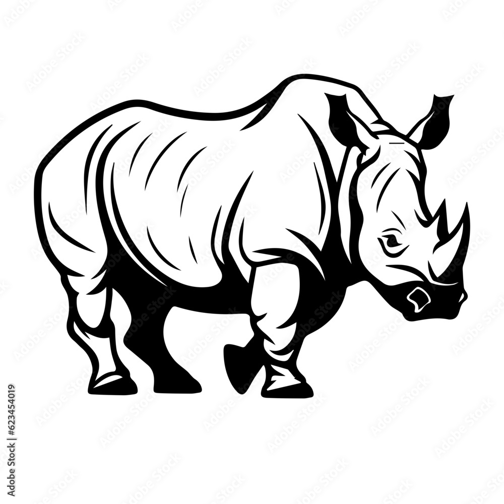 rhino silhouette illustration 