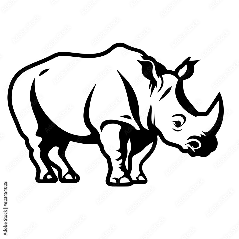 Fototapeta premium rhino silhouette illustration 