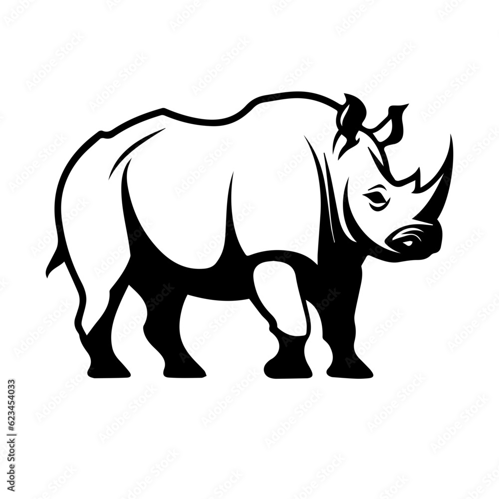 Fototapeta premium rhino silhouette illustration 