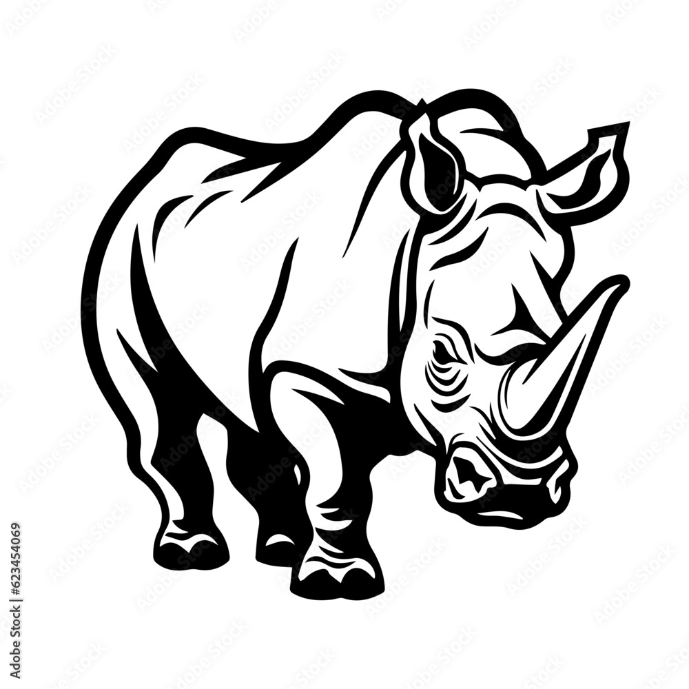 Fototapeta premium rhino silhouette illustration 