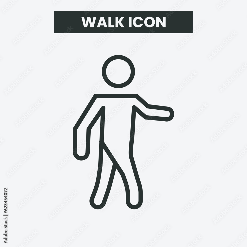 Walk icon on white background. Outline walk icon. Minimal and premium walk icon. EPS 10 Vector. Walk icon on white background. Outline walk icon. Minimal and premium walk icon. EPS 10 Vector.