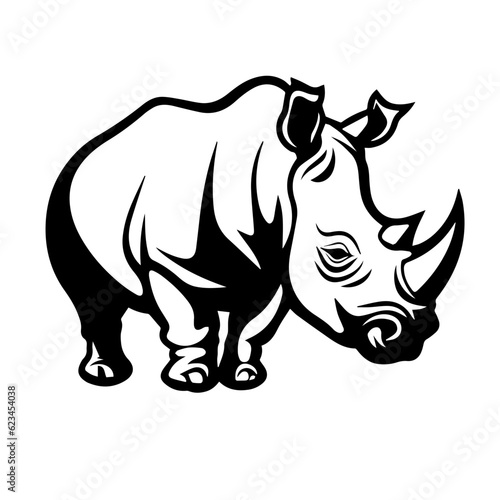 rhino silhouette illustration  © DLC Studio