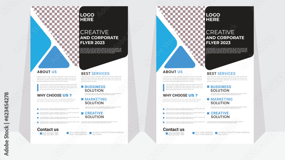 Corporate business flyer desgin template. Modern, Creative and Professional flyer vector design. 