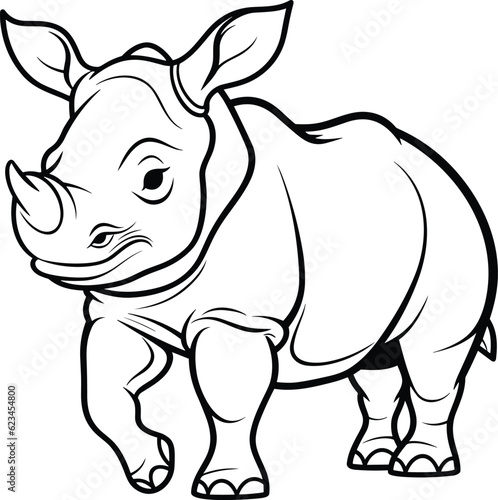 Rhinoceros coloring pages vector animals