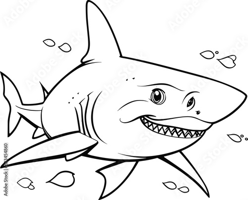 Shark coloring pages vector animals