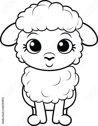 Sheep coloring pages vector animals