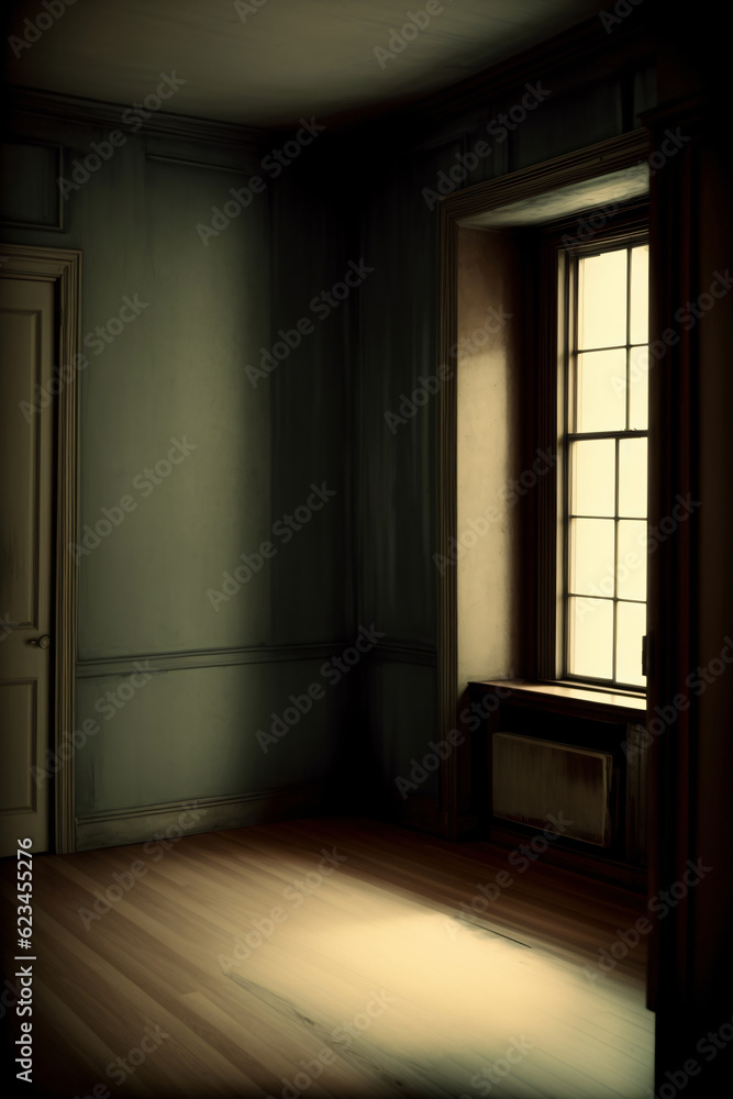 An Empty Room With A Window And A Radiator