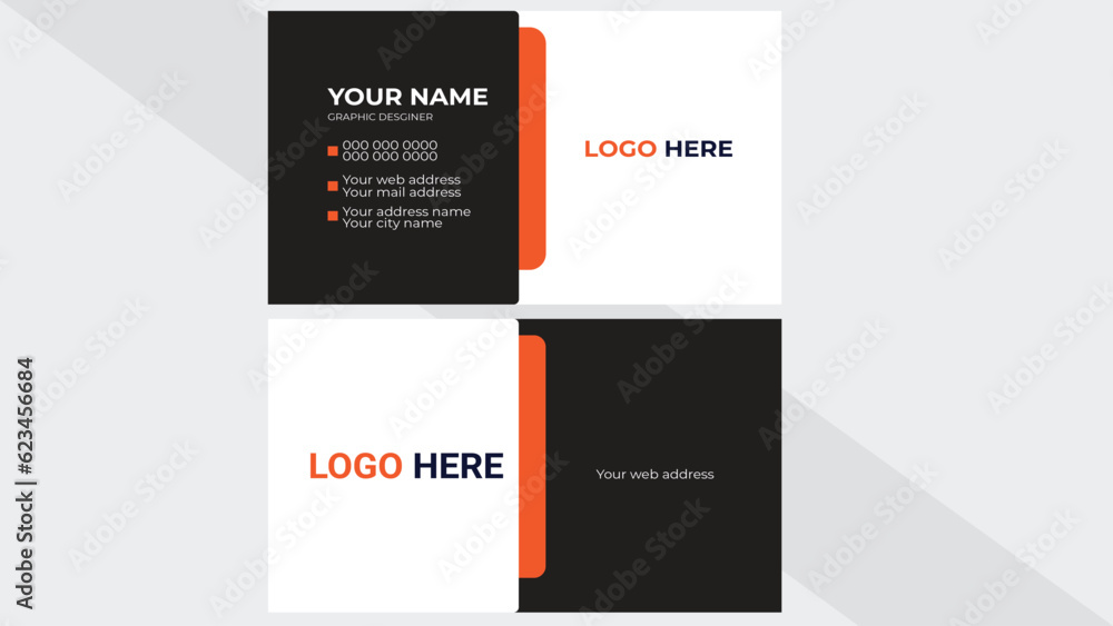 Vector business card template. Visiting card for business and personal use. Vector illustration design.