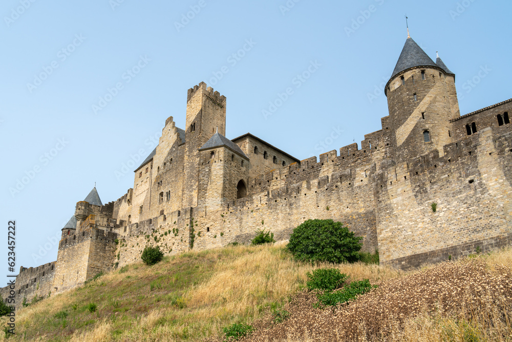 beautiful large fortress in Carcassonne, France
