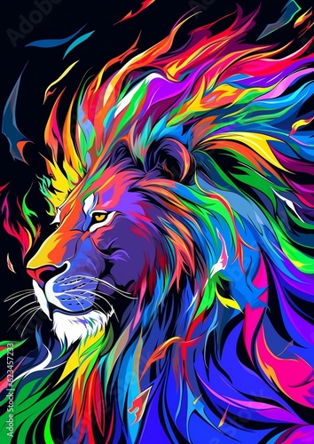 Abstract animals with bright colors