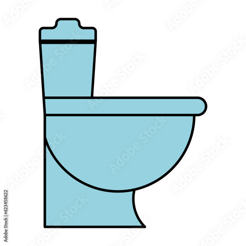 commode or english bathroom concept vector color design, Housekeeping symbol, Office caretaker sign, porter or cleanser equipment stock illustration