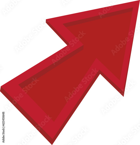 3D Red Arrow Icon Vector Illustration Design