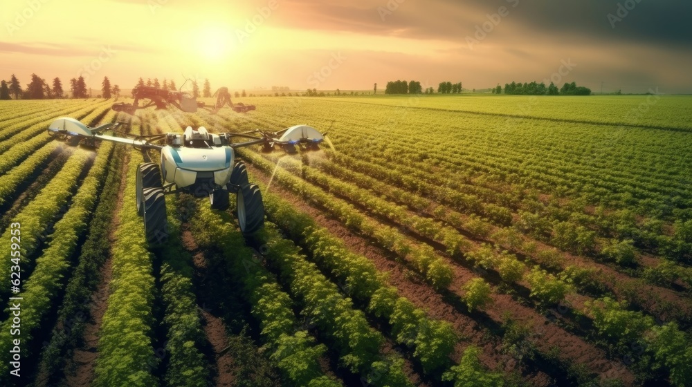 Smart agriculture and farming technology. AI generated