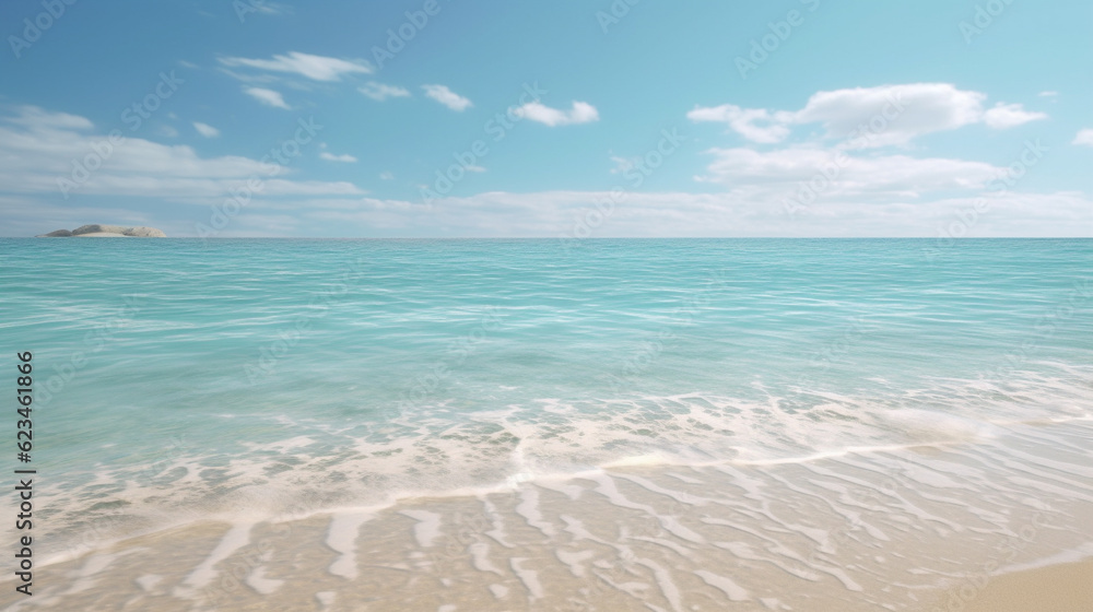 beach and sea HD 8K wallpaper Stock Photographic Image