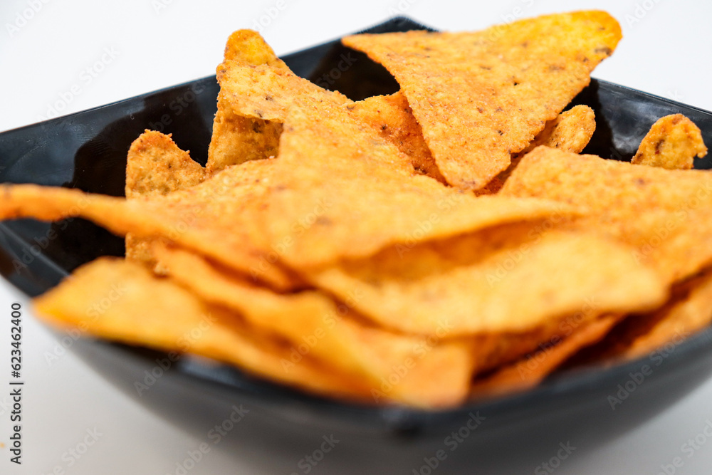 corn nachos isolated on white background doritos concept corn nachos isolated on white background doritos concept