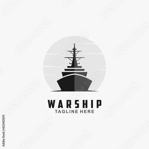 Warship logo design illustration
