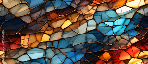 a large multi colored glass design background Generated by AI