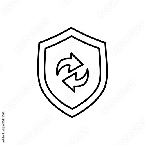 Insurance renewal icon, line vector