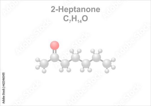Simplified scheme of the 2-Heptanone molecule. Contributes to the odor of sweaty clothing.