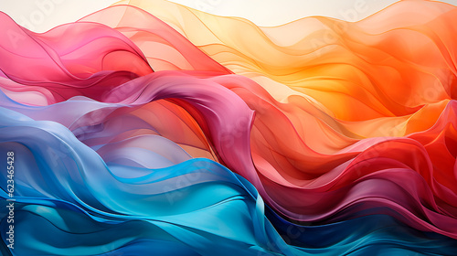 Texture of color gradient satin fabric, rainbow background. copy space. Generative AI