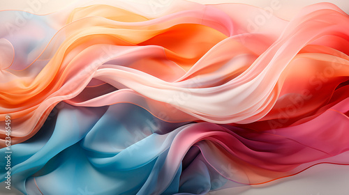 Texture of color gradient satin fabric, rainbow background. copy space. 