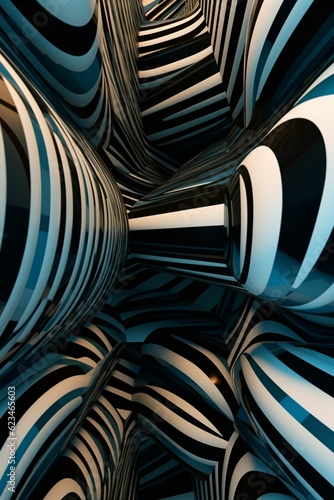Wallpaper Mural Geometric Art, Op Art,OP-style architectural structure with a mesmerizing visual hallucination effect Torontodigital.ca