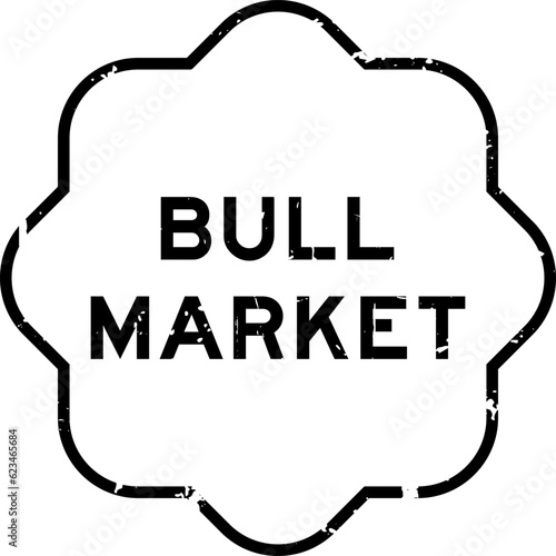 Grunge black bull market word rubber seal stamp on wthie background