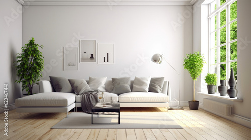 Minimalist Oasis: A Zen-inspired Living Room. Generative AI © Andrii 