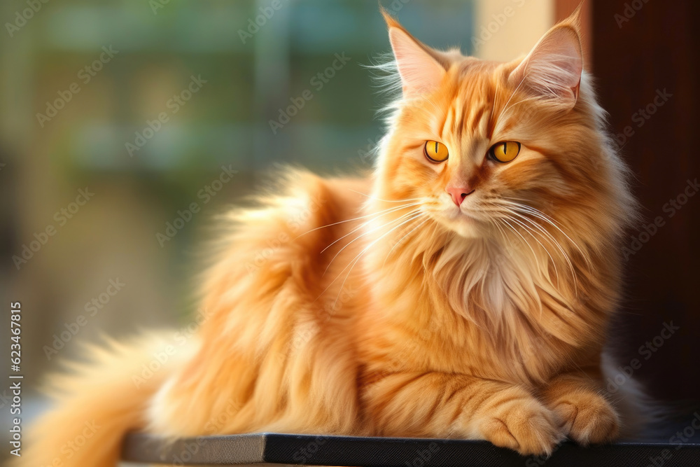 Ginger Feline Beauty. Generative AI Ginger Feline Beauty. Generative AI