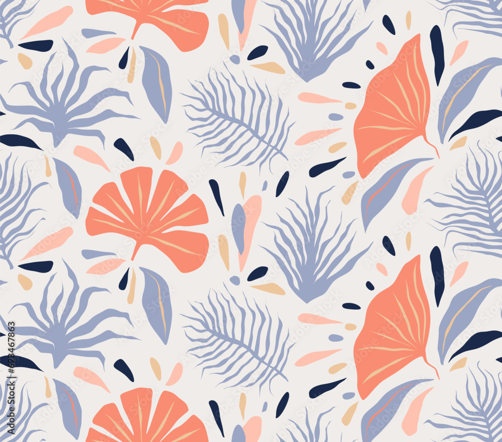 seamless pattern with abstract leaves seamless pattern with abstract leaves