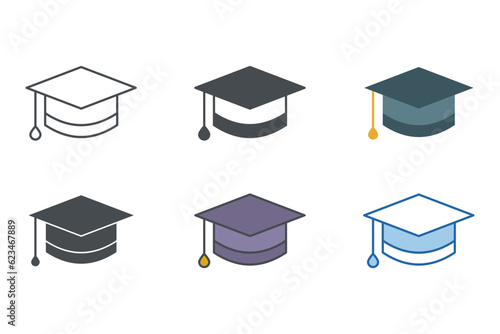 Graduation Cap Icon symbol template for graphic and web design collection logo vector illustration