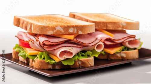 ham and cheese sandwich HD 8K wallpaper Stock Photographic Image