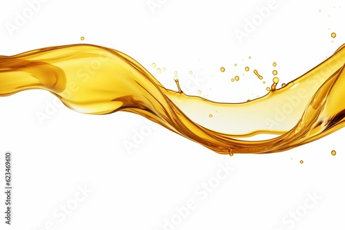 Splash of wavy oily liquid isolated on a white background