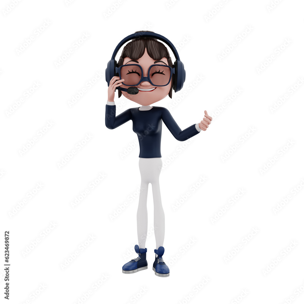 3d Character Customer Service  Illustration