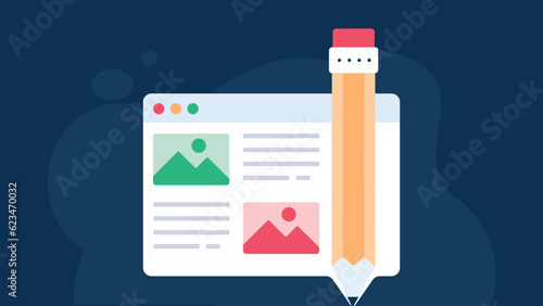 blog writing flat illustrations graphic 