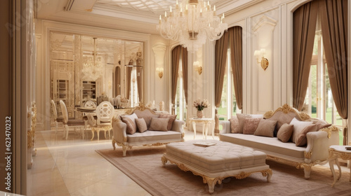 Exquisite Interior Design with Luxe Furniture. Generative AI