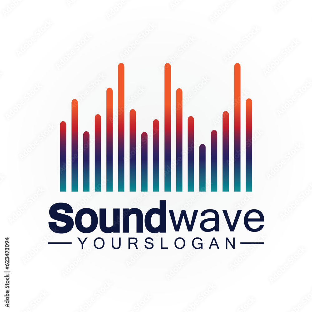Sound wave logo and symbol vector Sound wave logo and symbol vector