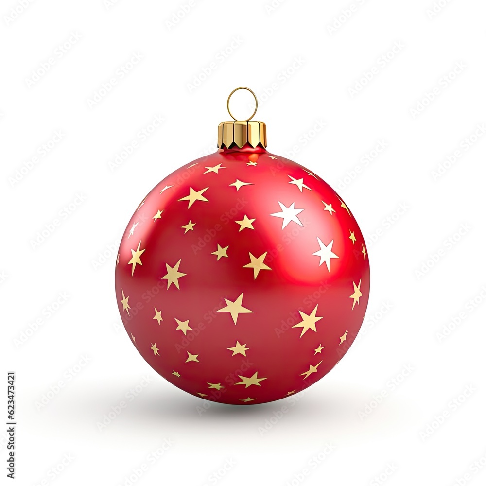 3d Christmas ball decoration on white background. Generative AI 3d Christmas ball decoration on white background. Generative AI