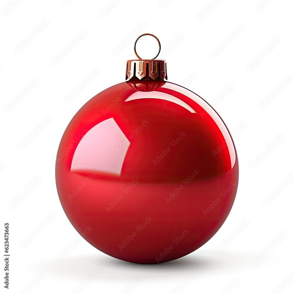 3d Christmas ball decoration on white background. Generative AI 3d Christmas ball decoration on white background. Generative AI