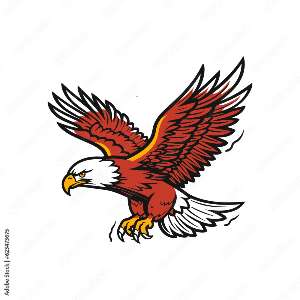 Fototapeta premium Eagle mascot vector illustration isolated on white background