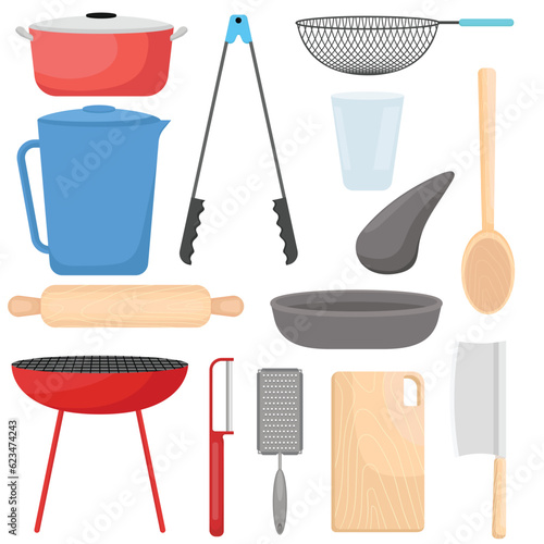 Vector set collection of kitchen tools icon set
