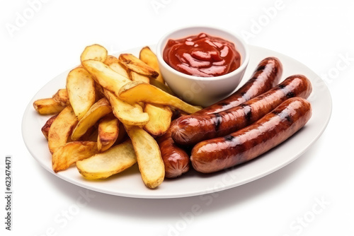 A delicious hot dog with chips and dip combo