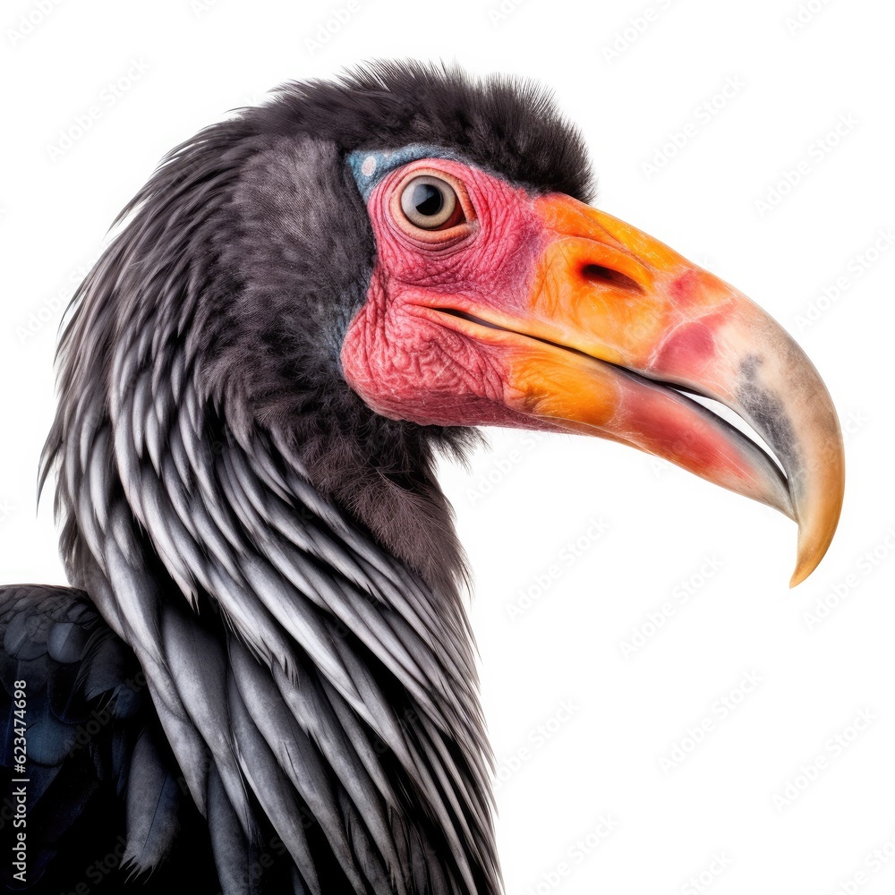 California condor bird isolated on white. Generative AI