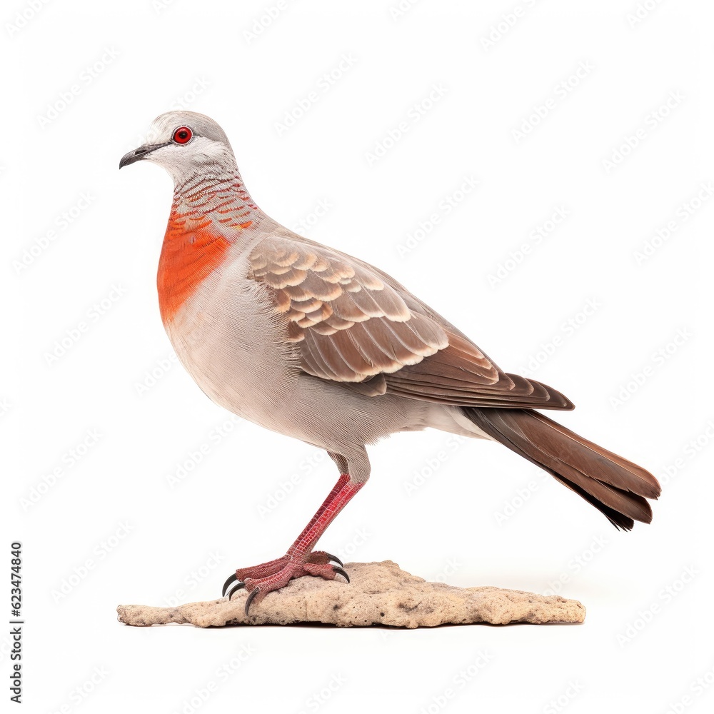 Fototapeta premium Inca dove bird isolated on white. Generative AI