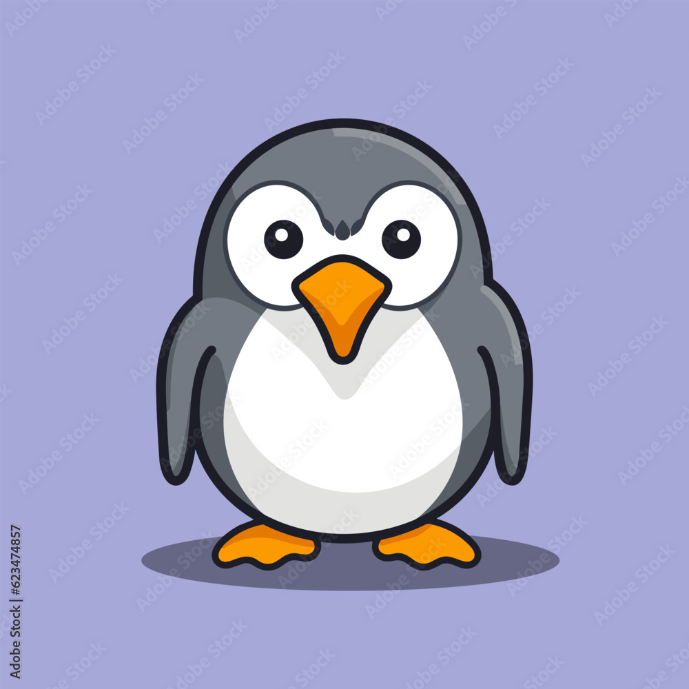 Obraz premium Cute penguin cartoon vector illustration