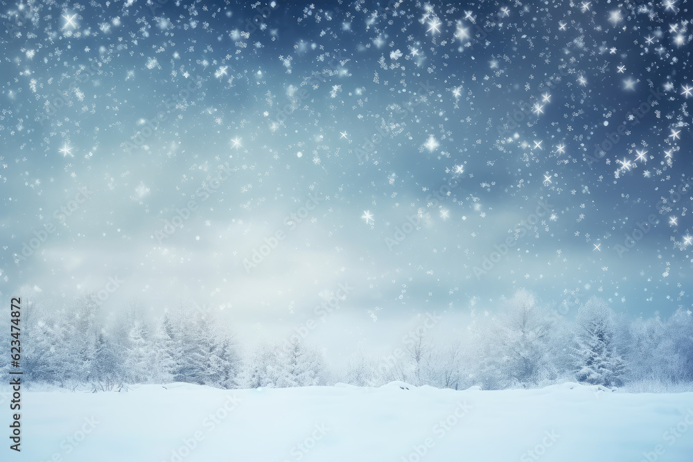 Christmas snowflake blue background material