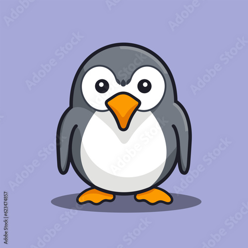 Cute penguin cartoon vector illustration © Ruqqq