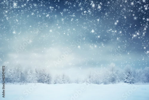 Christmas snowflake blue background material © evening_tao
